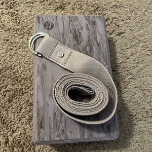 Lululemon yoga block and stretching strap